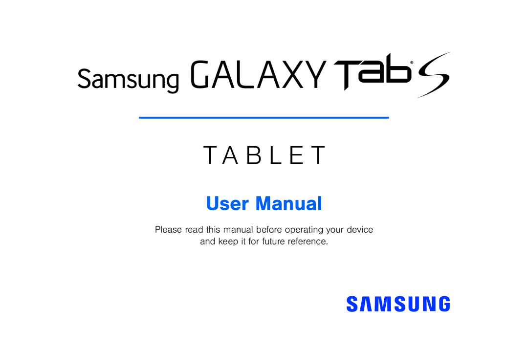 User Manual Galaxy Tab S 10.5 Verizon