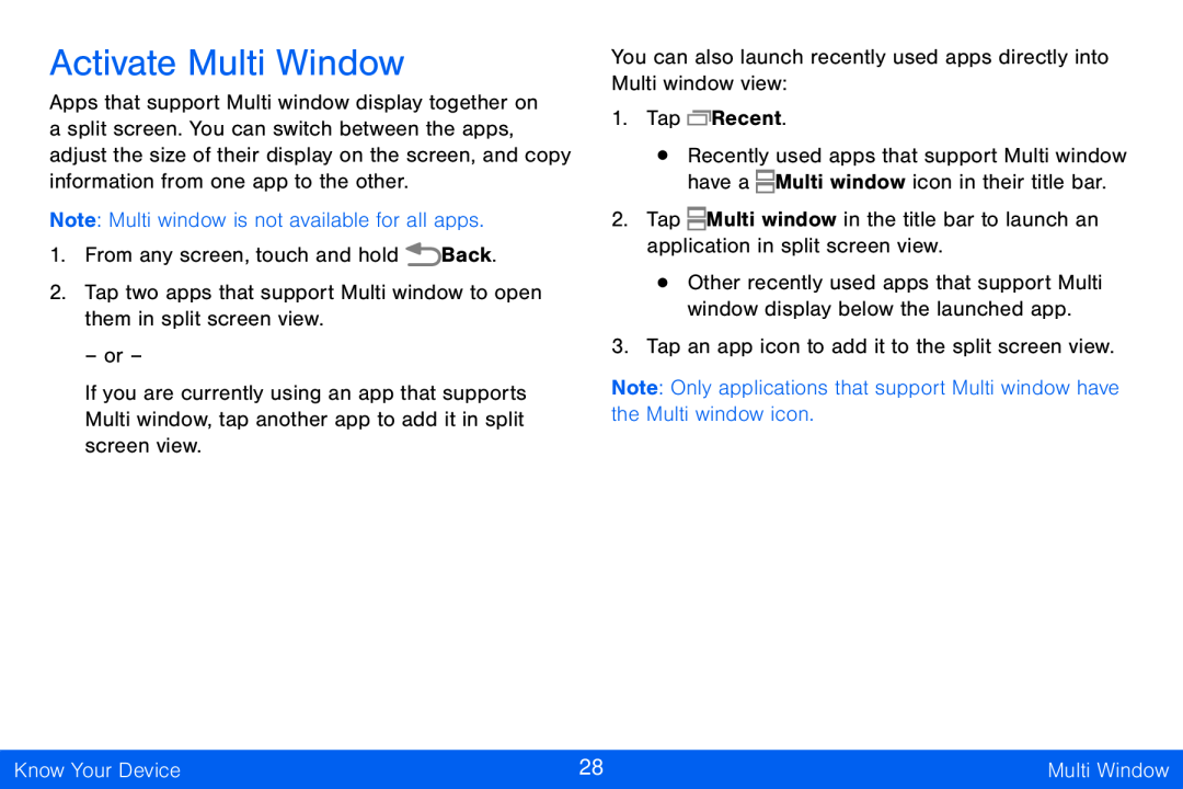 Activate Multi Window Galaxy Tab S 10.5 Verizon