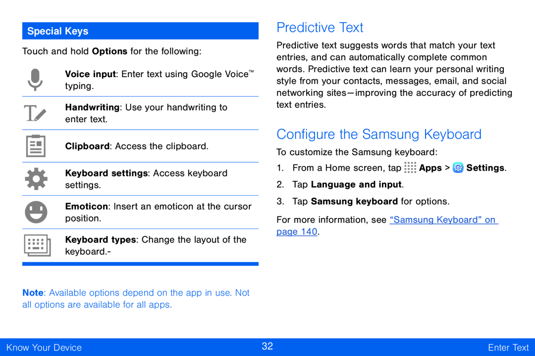 Predictive Text Configure the Samsung Keyboard