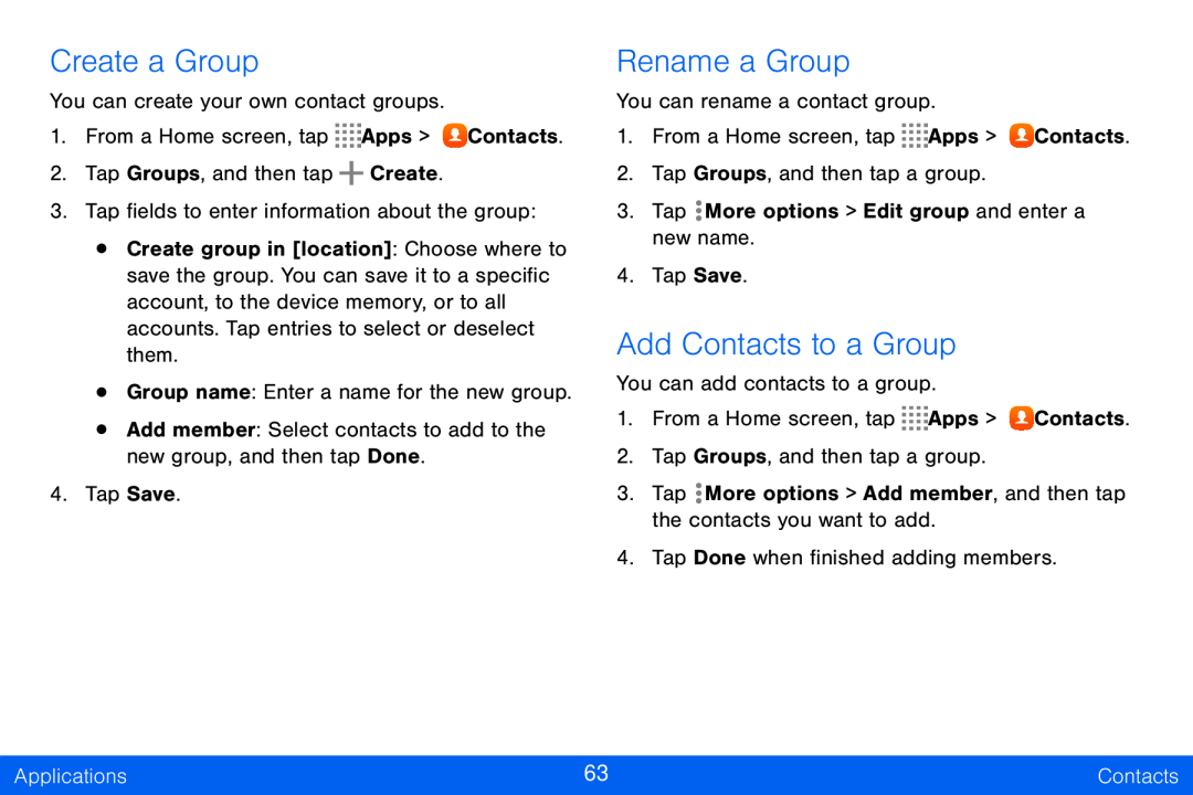 Create a Group Rename a Group