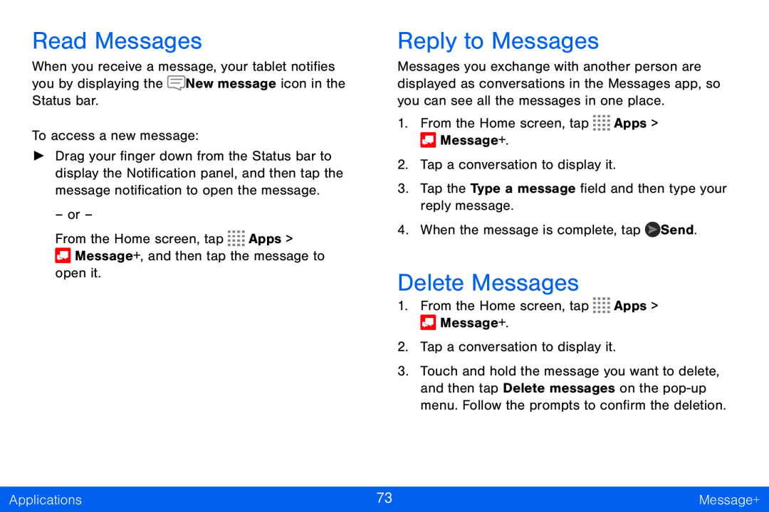 Delete Messages Galaxy Tab S 10.5 Verizon