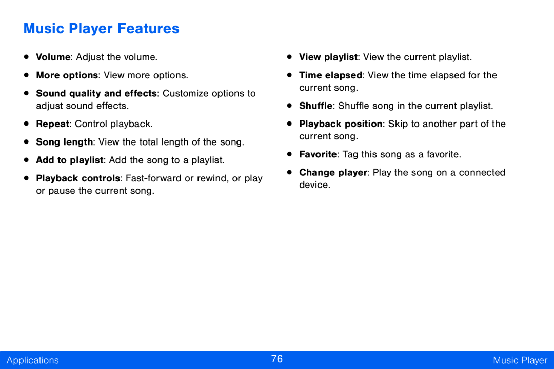 Music Player Features