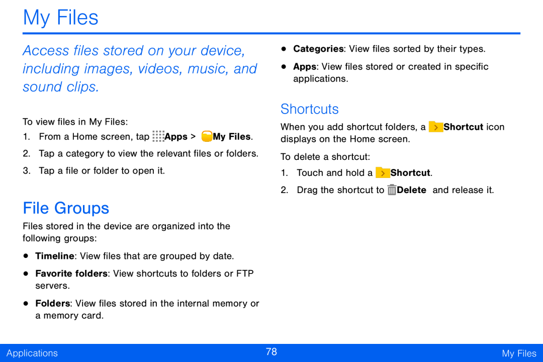 Shortcuts File Groups