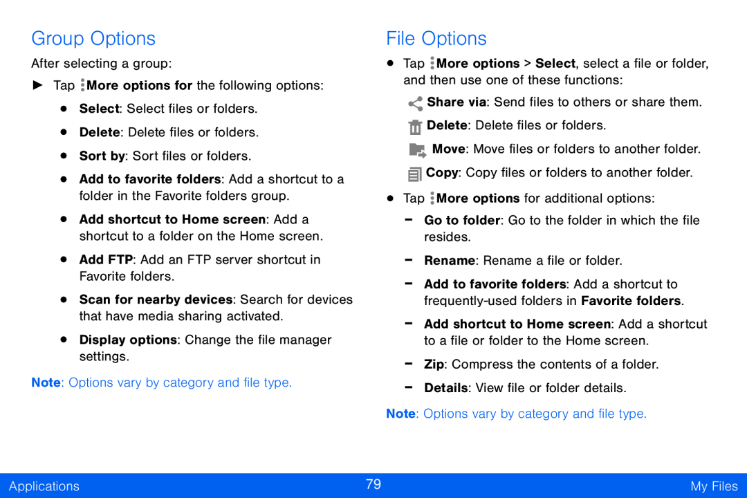 Group Options File Options