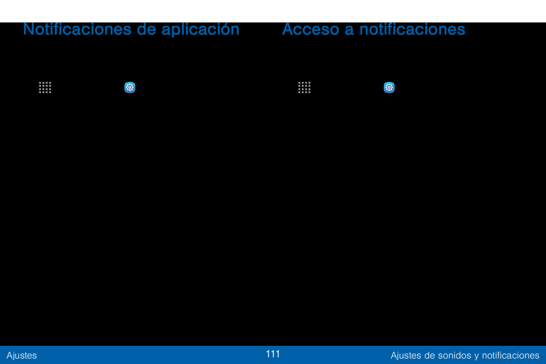 Notificaciones de aplicación Acceso a notificaciones