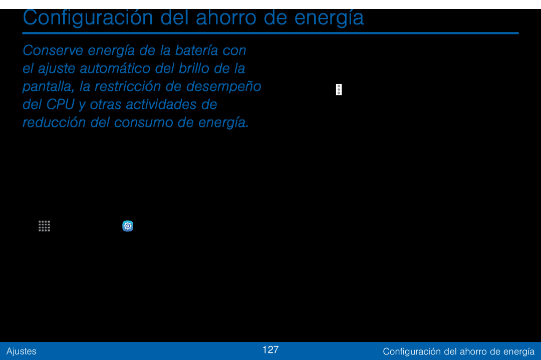 Configuración del ahorro de energía Galaxy Tab S 10.5 Verizon