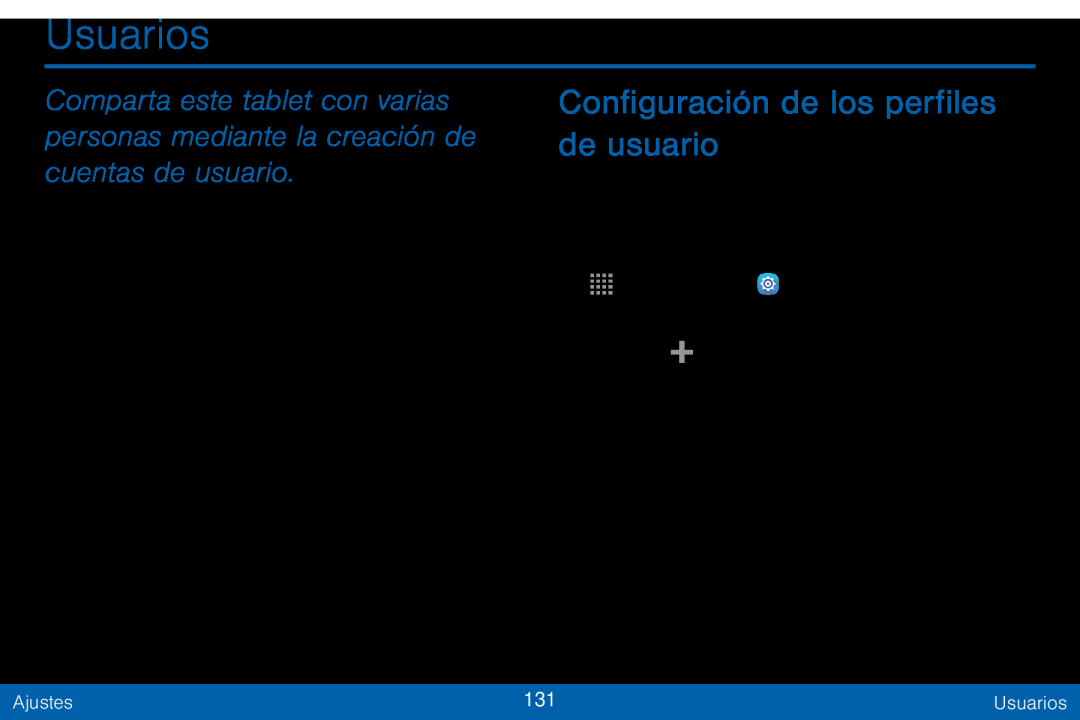 Configuración de los perfiles de usuario Galaxy Tab S 10.5 Verizon