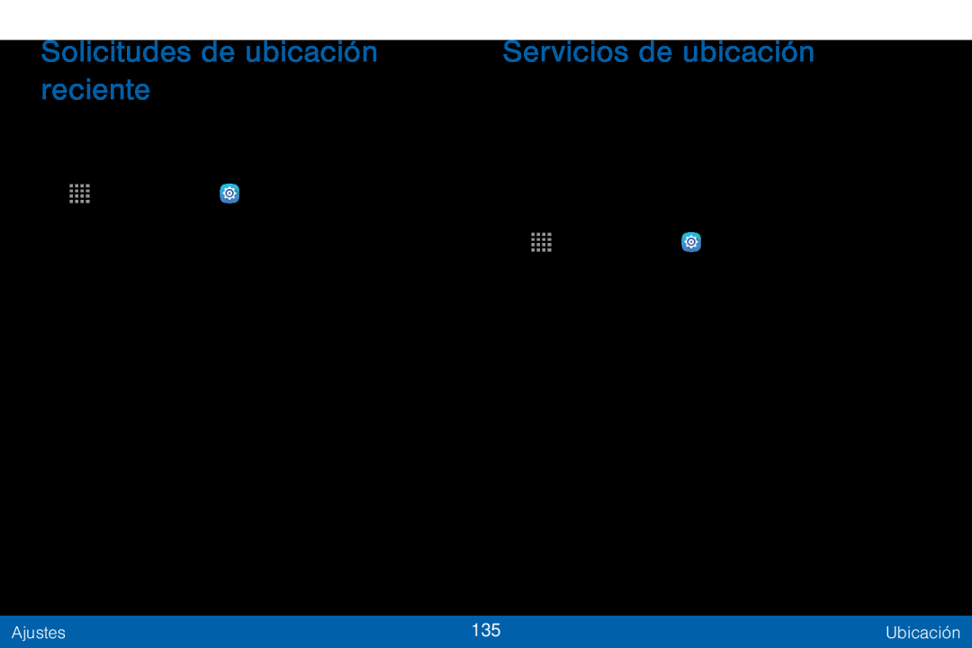 Solicitudes de ubicación reciente Servicios de ubicación