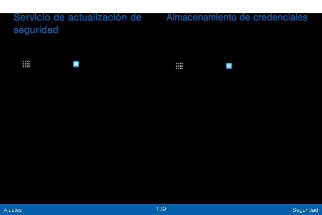 Servicio de actualización de seguridad Almacenamiento de credenciales