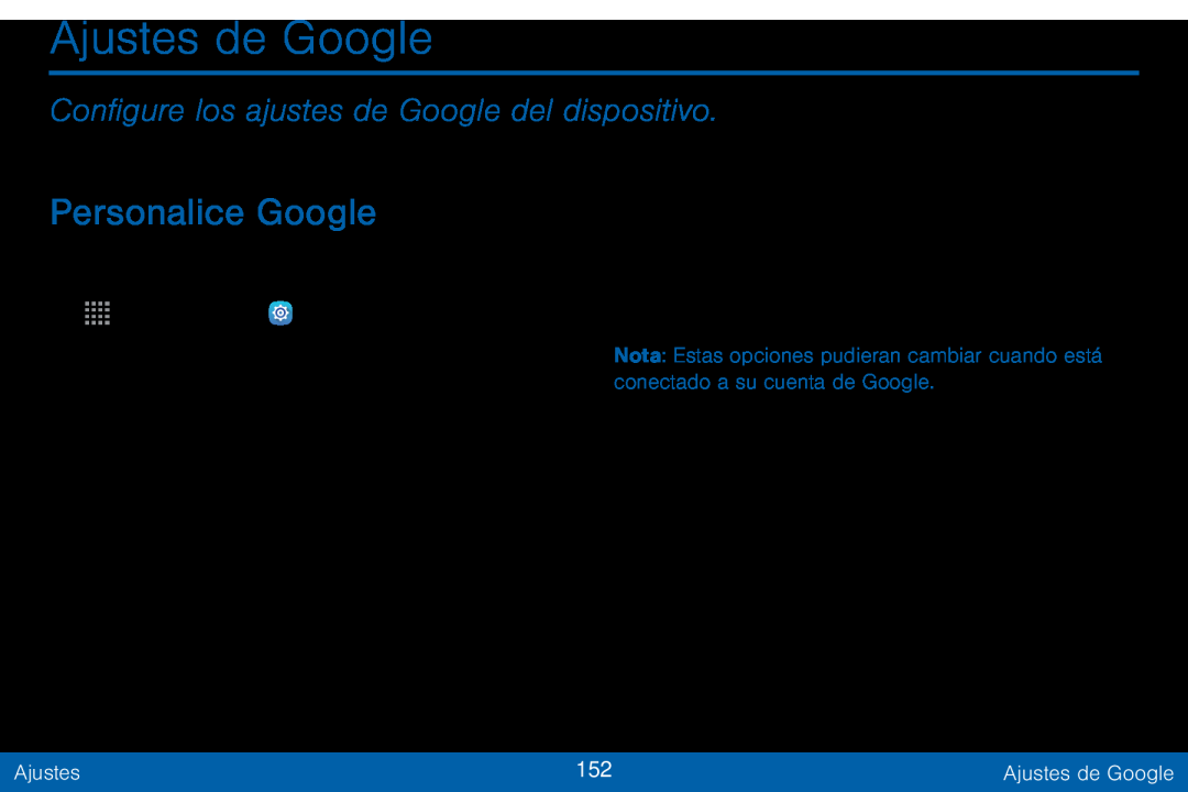 Configure los ajustes de Google del dispositivo Galaxy Tab S 10.5 Verizon