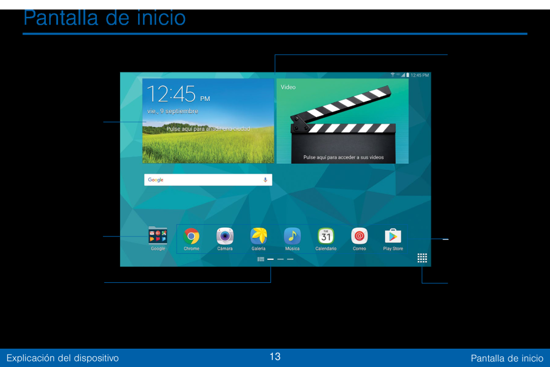 Pantalla de inicio Galaxy Tab S 10.5 Verizon