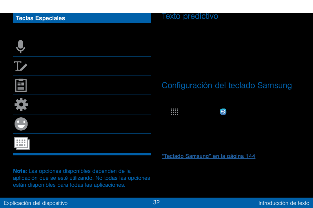 Texto predictivo Configuración del teclado Samsung