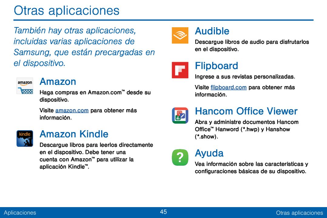 Otras aplicaciones Galaxy Tab S 10.5 Verizon