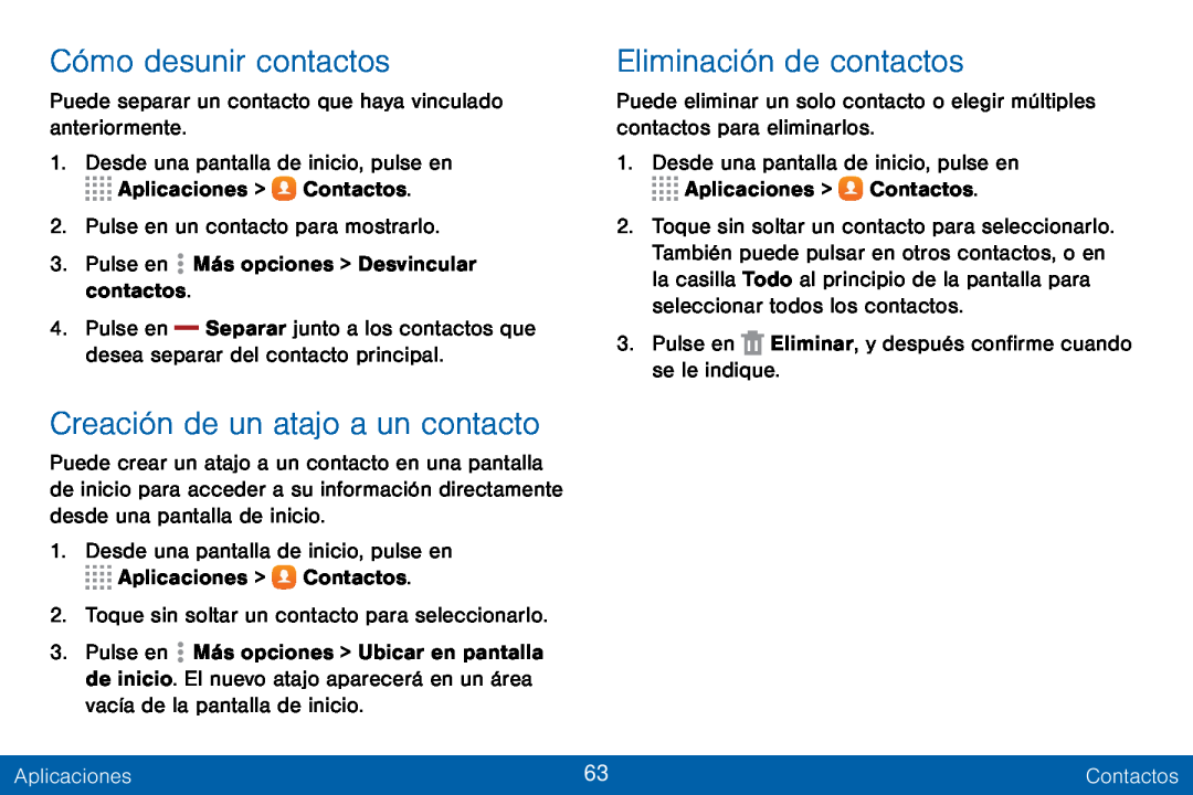 Cómo desunir contactos Eliminación de contactos