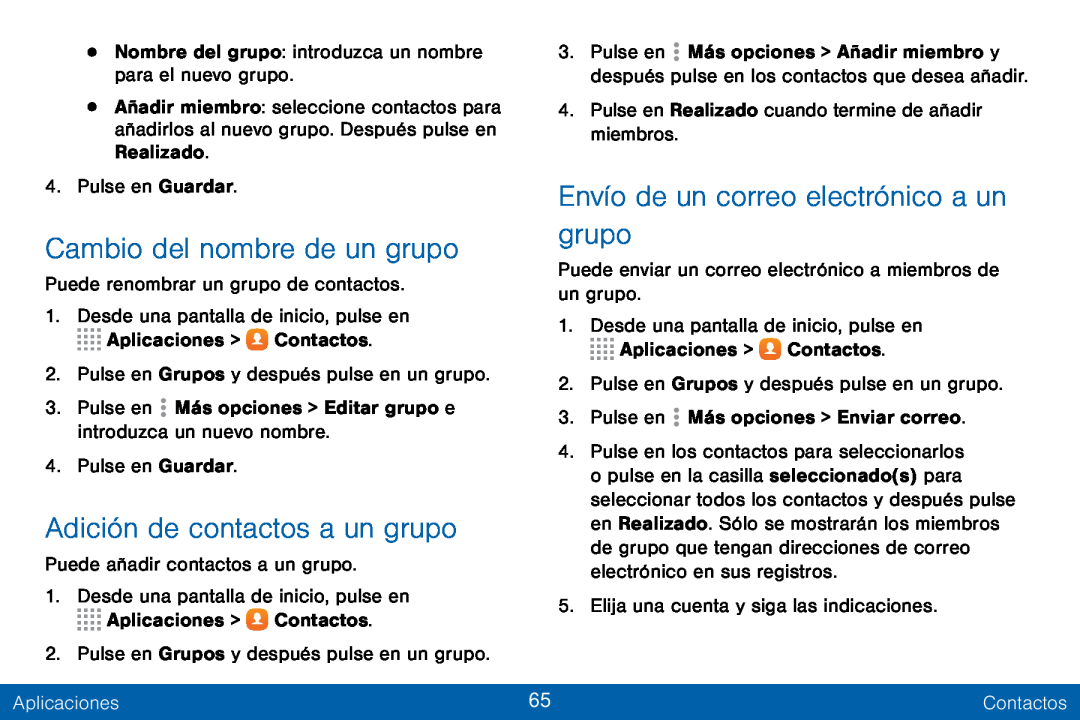 Envío de un correo electrónico a un Cambio del nombre de un grupo