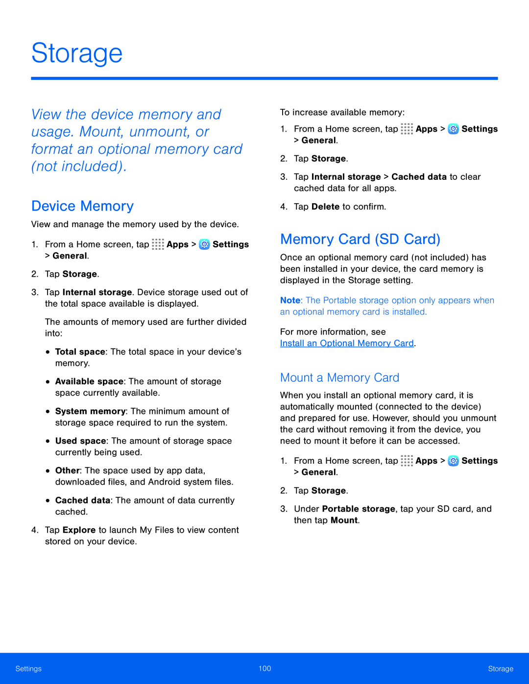 Mount a Memory Card Device Memory