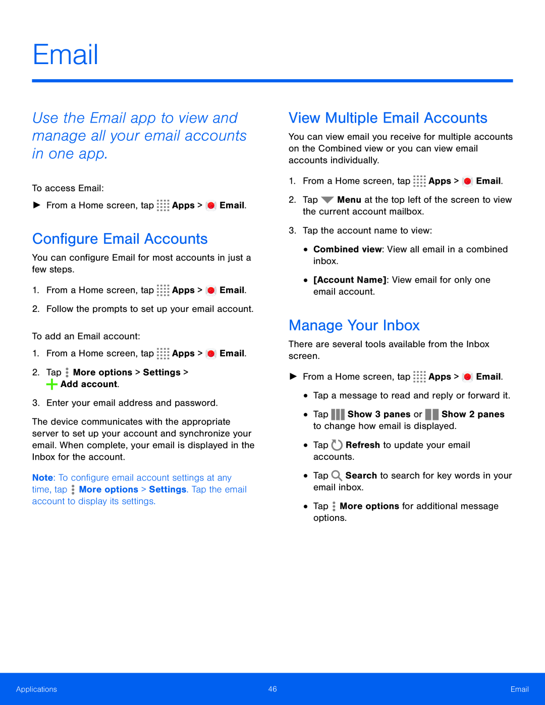 Manage Your Inbox Galaxy Tab S 10.5 AT&T