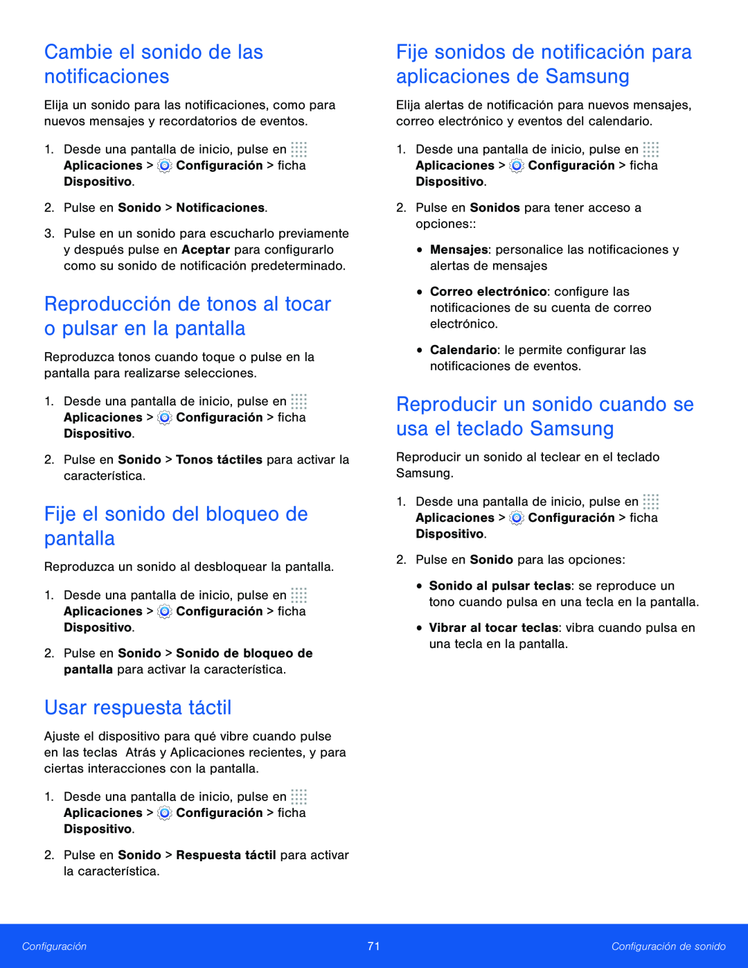 Fije sonidos de notificación para aplicaciones de Samsung Cambie el sonido de las notificaciones