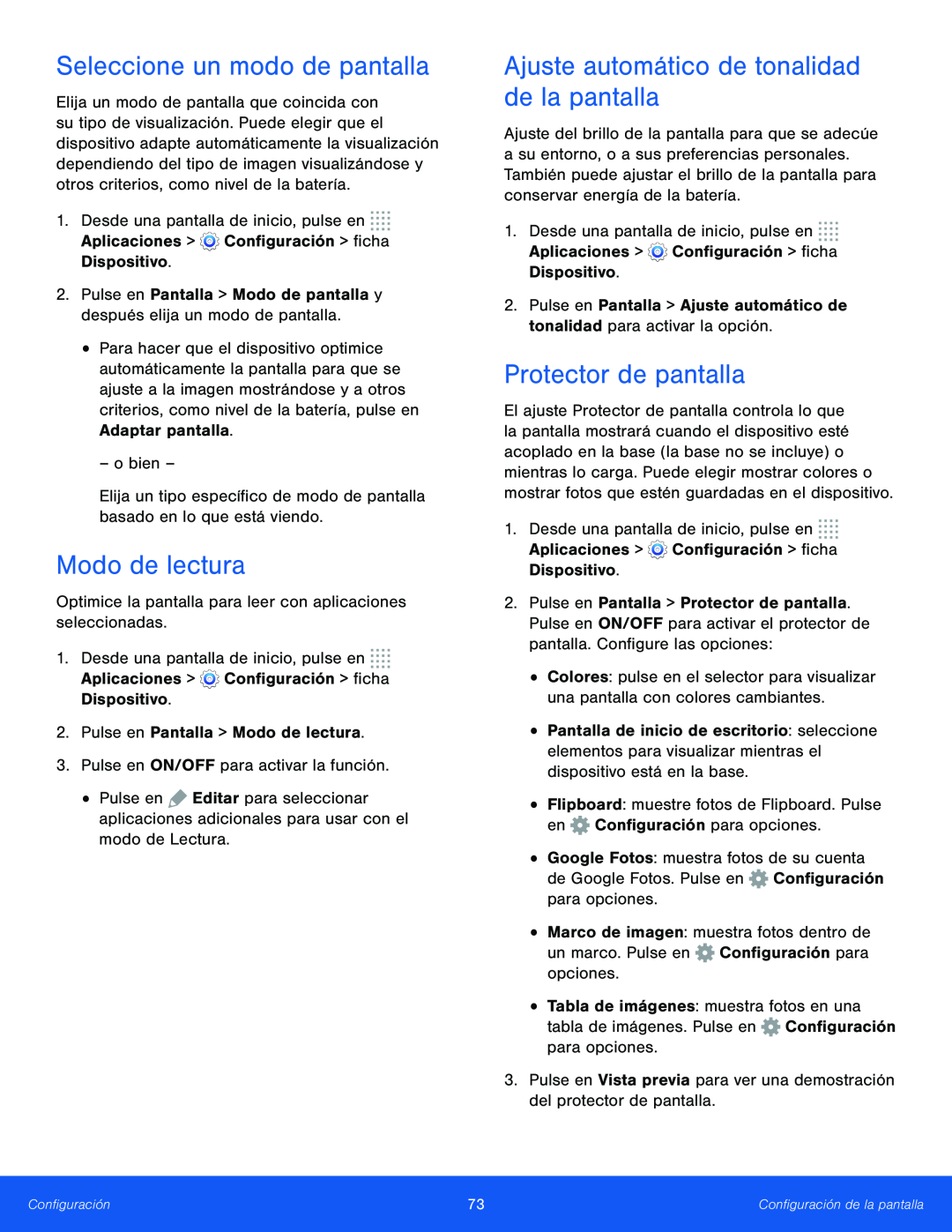 Modo de lectura Galaxy Tab S 10.5 T-Mobile