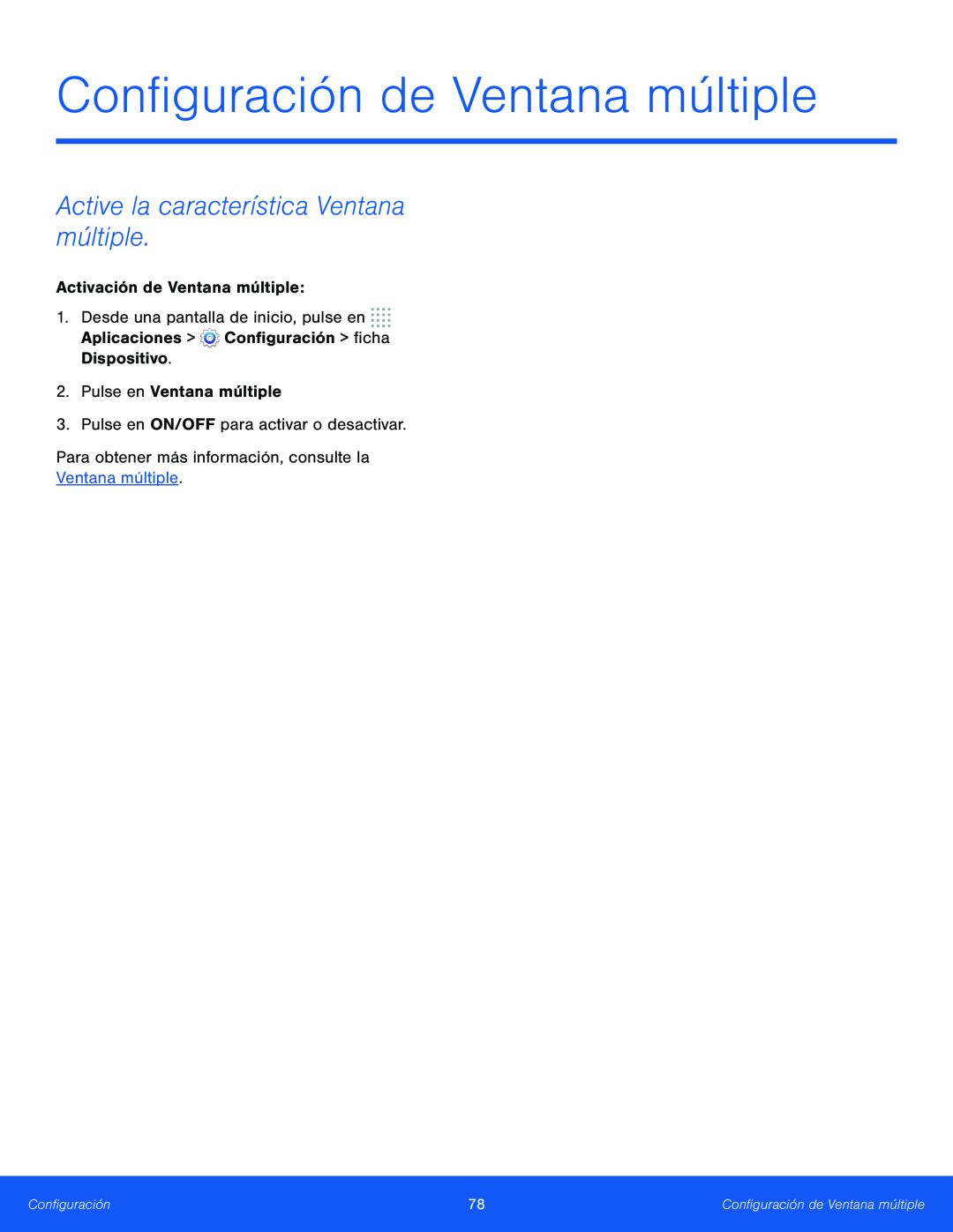 Active la característica Ventana múltiple Galaxy Tab S 10.5 T-Mobile