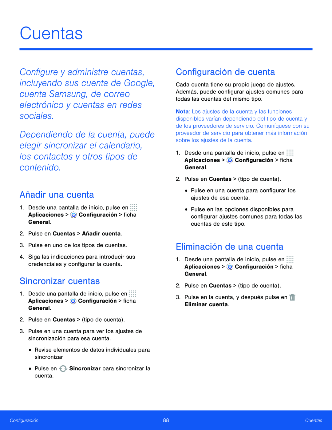 Configuración de cuenta Galaxy Tab S 10.5 T-Mobile