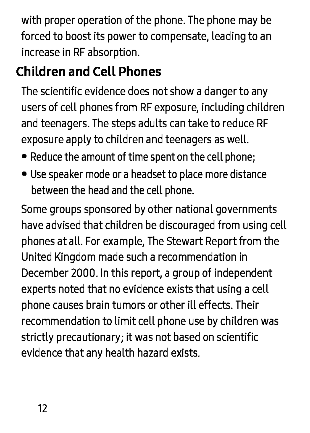 •Reduce the amount of time spent on the cell phone; Children and Cell Phones