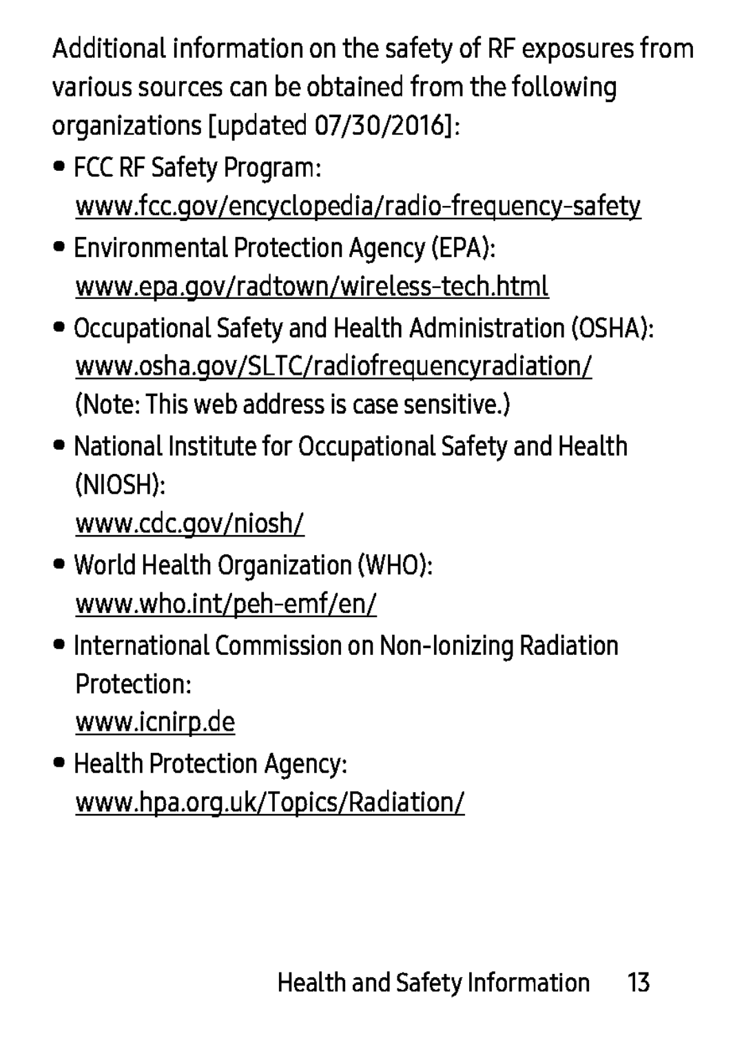 •National Institute for Occupational Safety and Health (NIOSH): Galaxy Tab S 8.4 Verizon