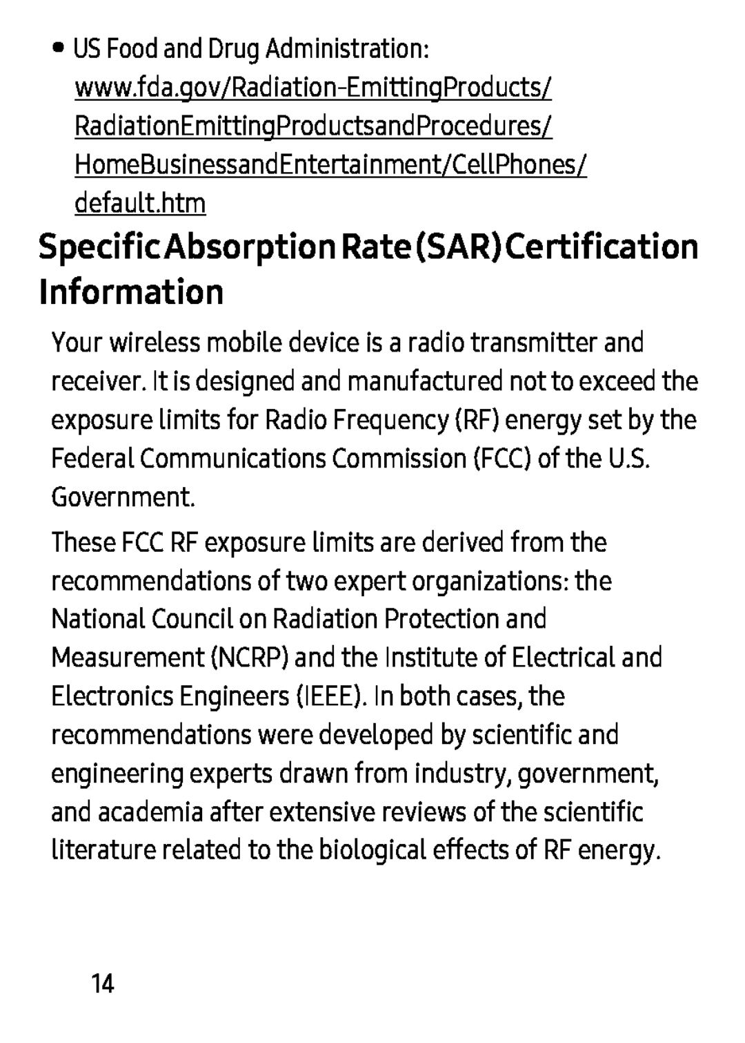 SpecificAbsorptionRate(SAR)Certification Information