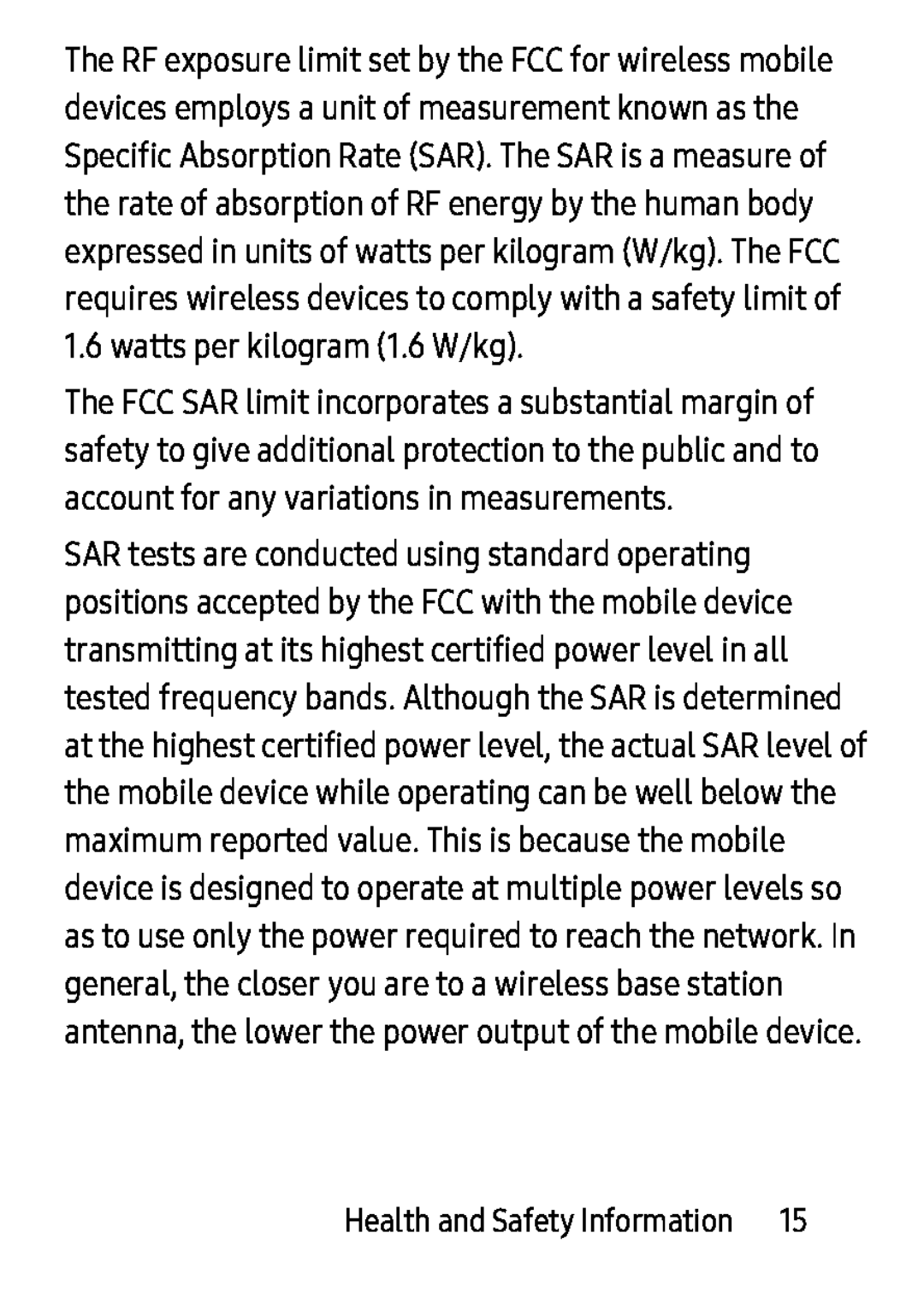 Health and Safety Information Galaxy Tab S 8.4 Verizon