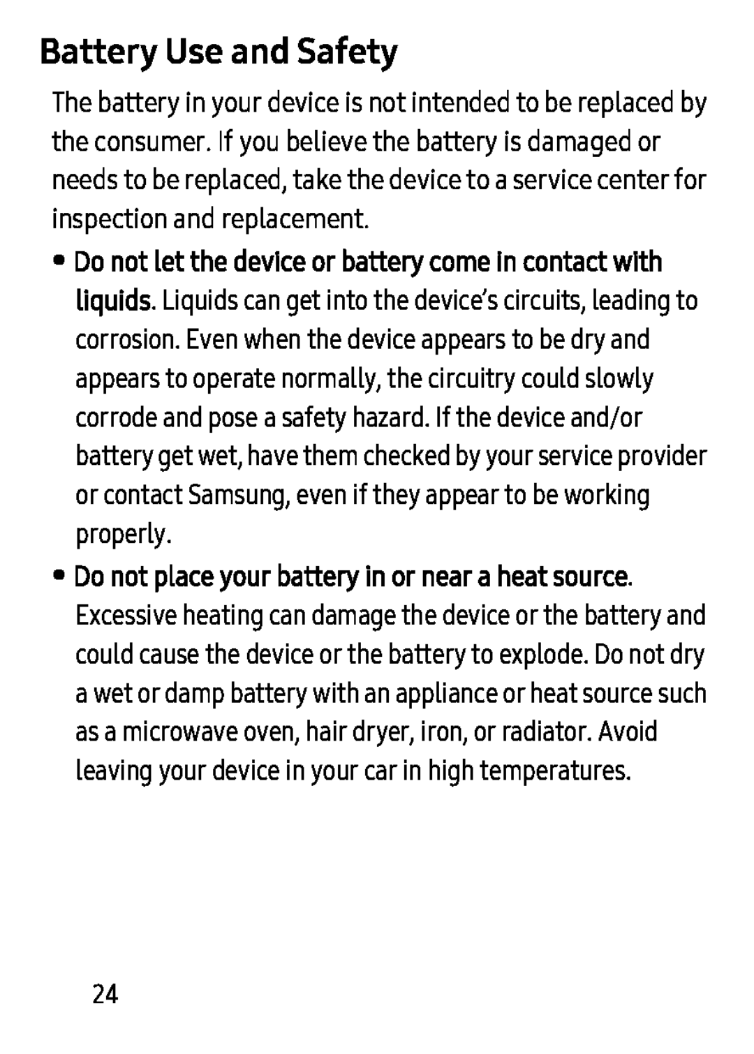 Battery Use and Safety Galaxy Tab S 8.4 Verizon