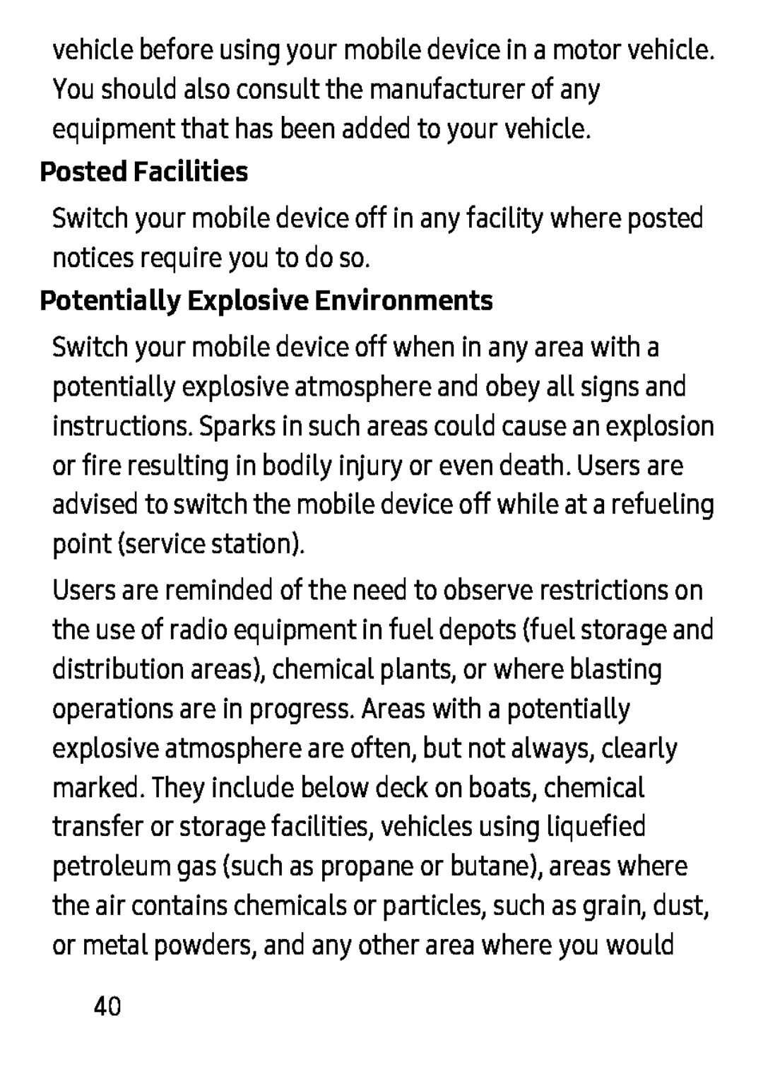 Posted Facilities Potentially Explosive Environments