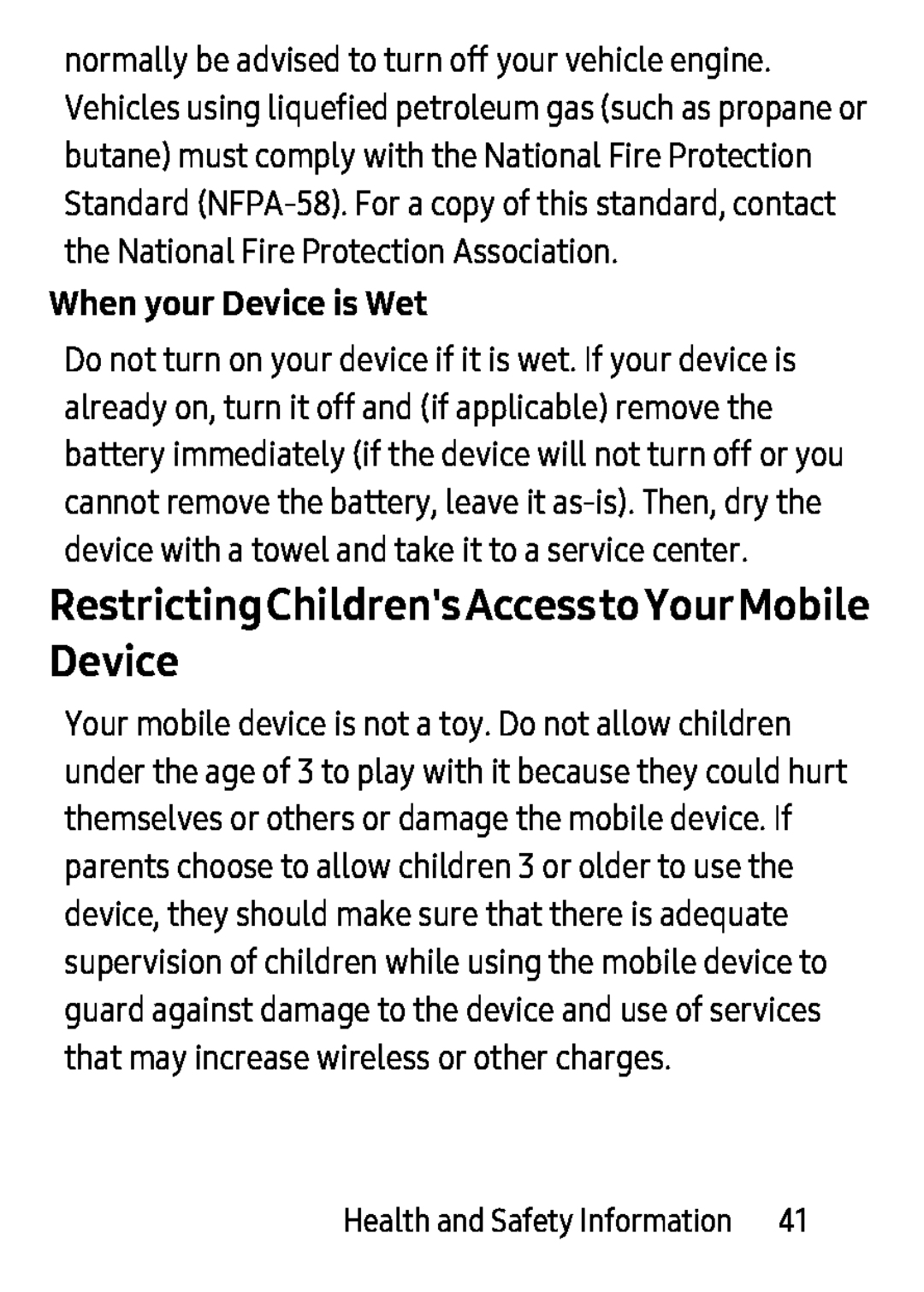 When your Device is Wet RestrictingChildren'sAccesstoYourMobile Device