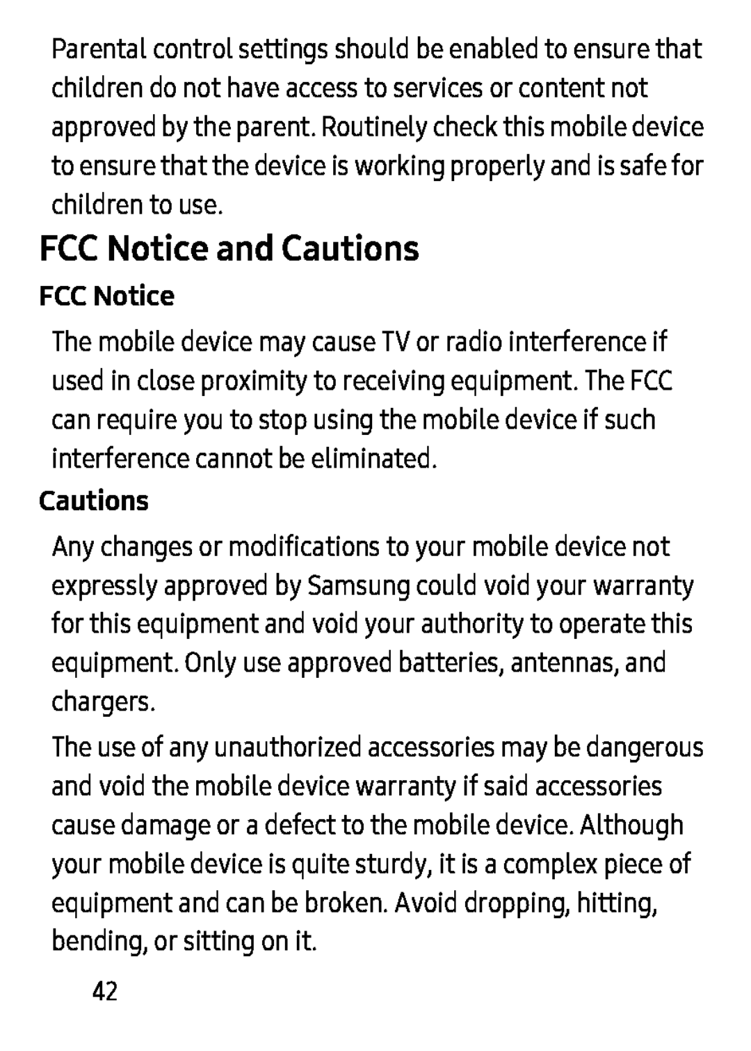 FCC Notice and Cautions Galaxy Tab S 8.4 Verizon