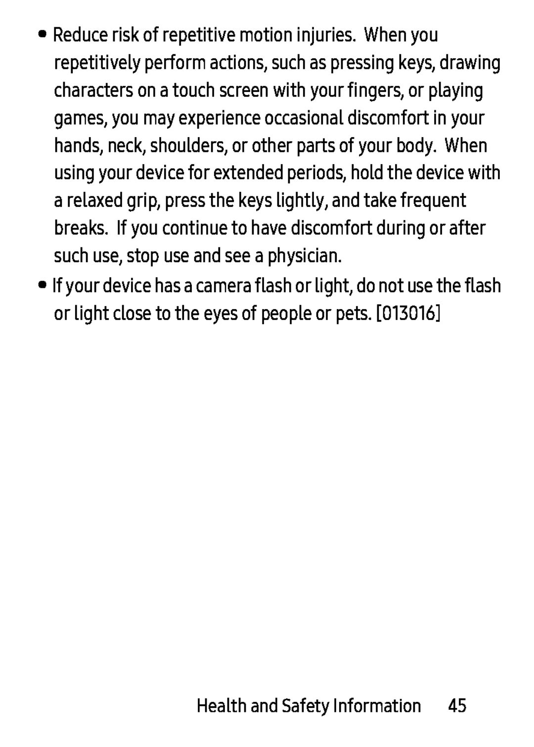 Health and Safety Information Galaxy Tab S 8.4 Verizon