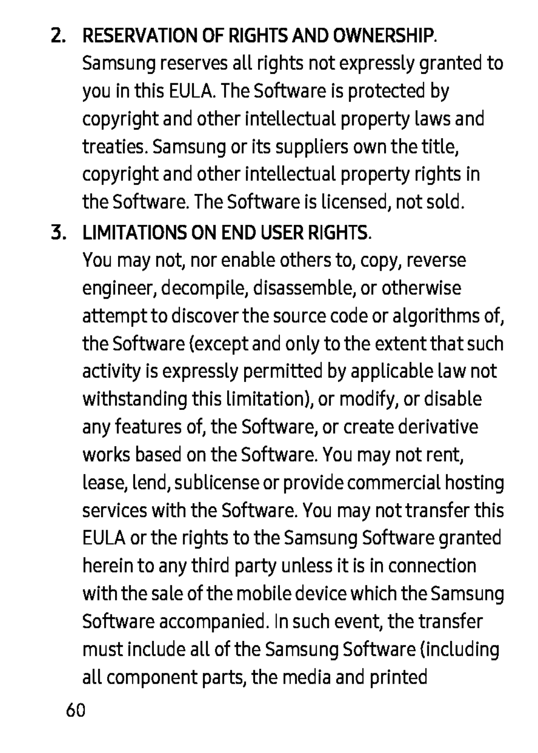 3.LIMITATIONS ON END USER RIGHTS Galaxy Tab S 8.4 Verizon