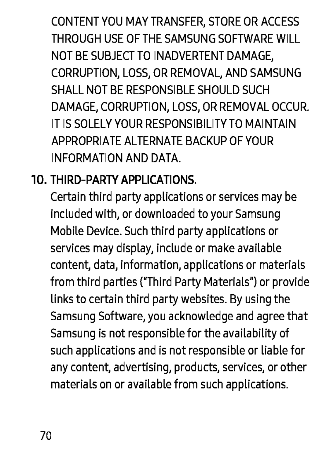 10.THIRD-PARTYAPPLICATIONS Galaxy Tab S 8.4 Verizon