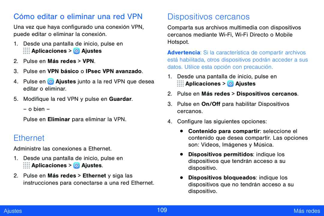 Dispositivos cercanos Galaxy Tab S 8.4 Verizon