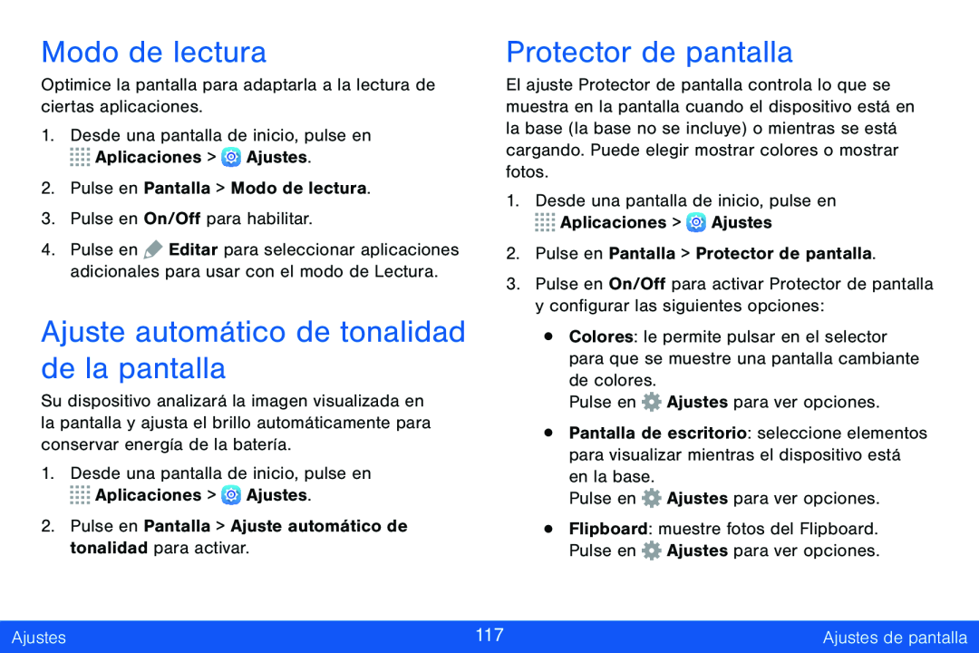 Ajuste automático de tonalidad de la pantalla Galaxy Tab S 8.4 Verizon