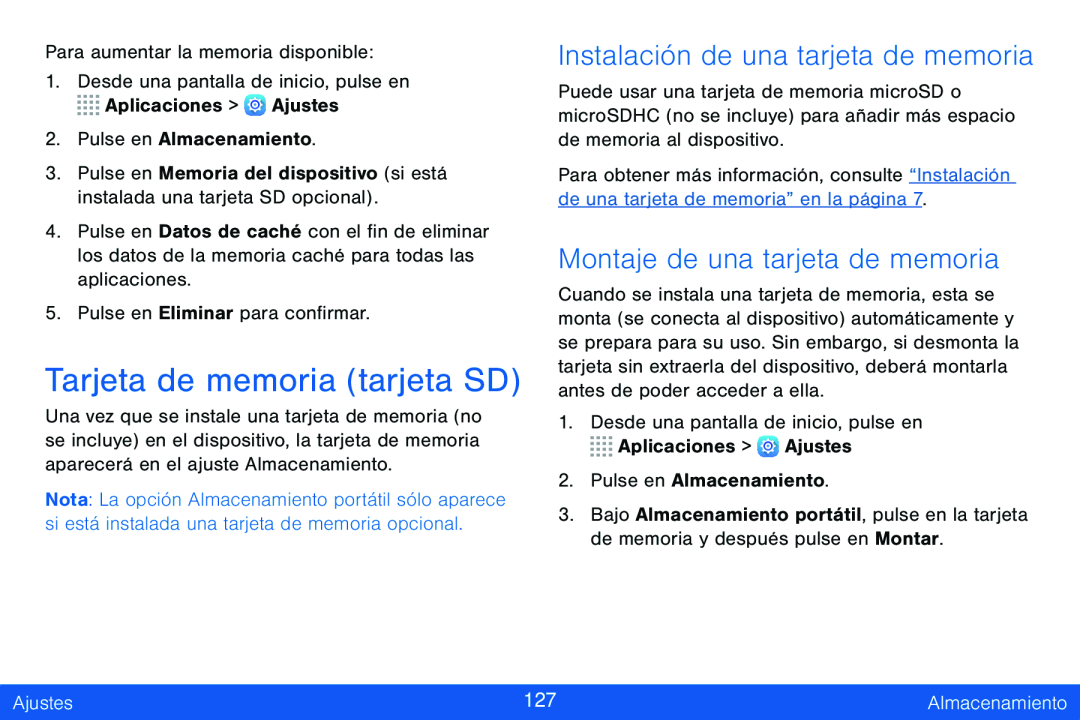 Tarjeta de memoria (tarjeta SD) Galaxy Tab S 8.4 Verizon