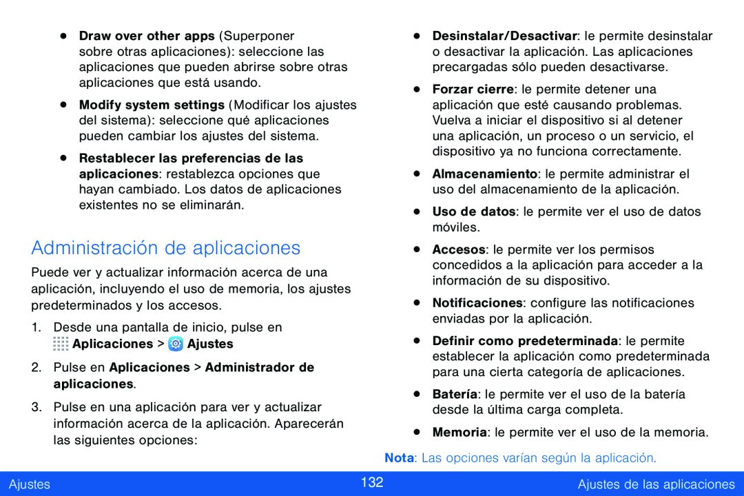 Administración de aplicaciones