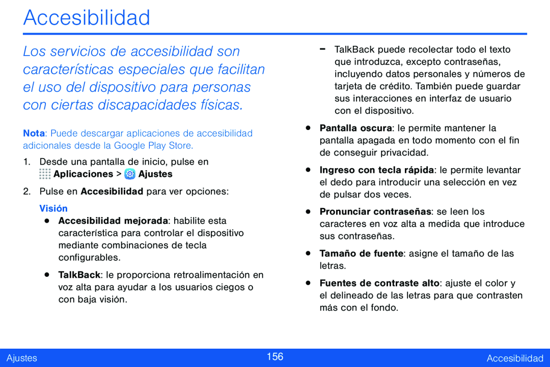 Accesibilidad Galaxy Tab S 8.4 Verizon