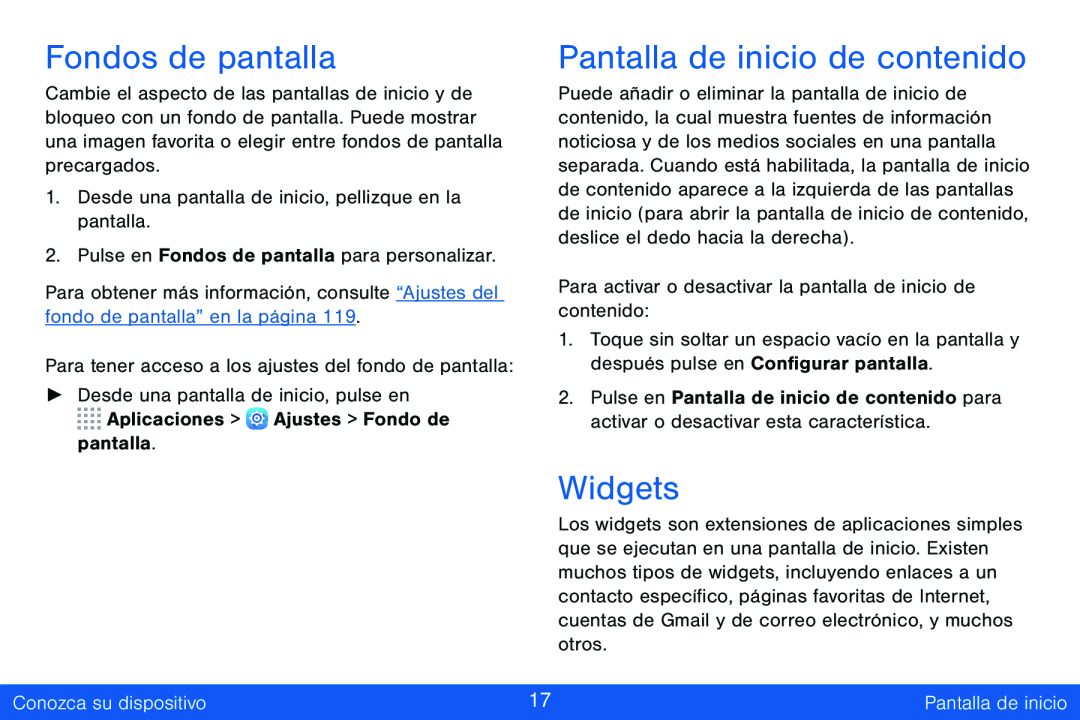 Fondos de pantalla Pantalla de inicio de contenido