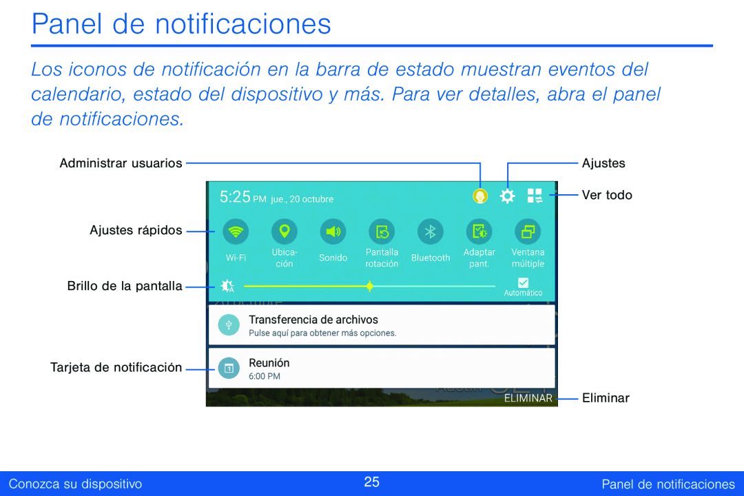 Panel de notificaciones Galaxy Tab S 8.4 Verizon