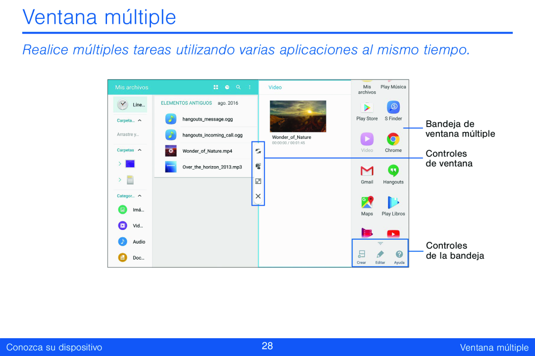 Realice múltiples tareas utilizando varias aplicaciones al mismo tiempo Ventana múltiple