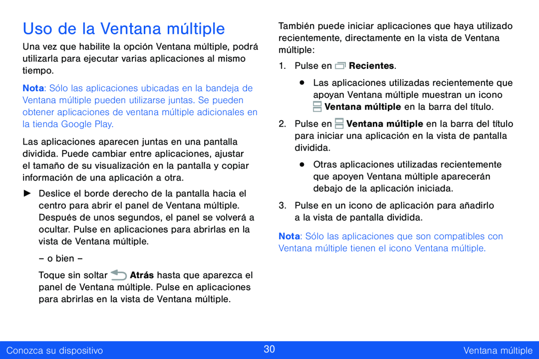 Uso de la Ventana múltiple Galaxy Tab S 8.4 Verizon