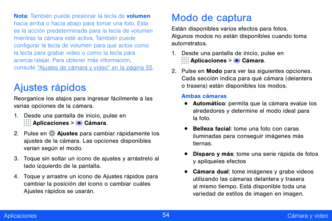 Modo de captura Galaxy Tab S 8.4 Verizon