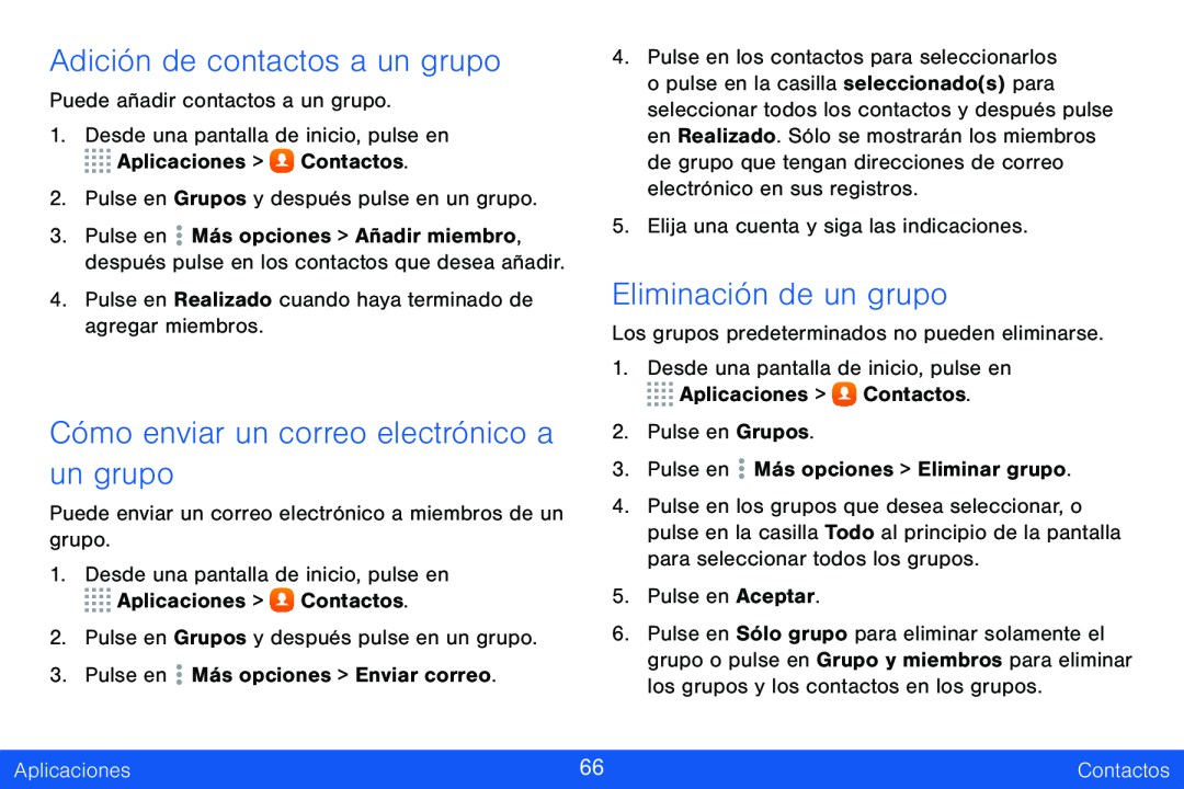 Adición de contactos a un grupo Cómo enviar un correo electrónico a un grupo