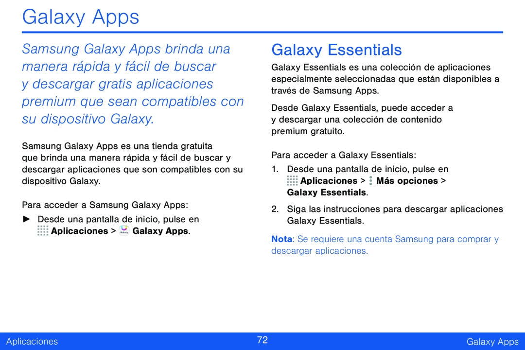 Galaxy Essentials Galaxy Apps