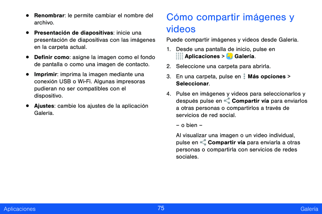 Cómo compartir imágenes y videos Galaxy Tab S 8.4 Verizon