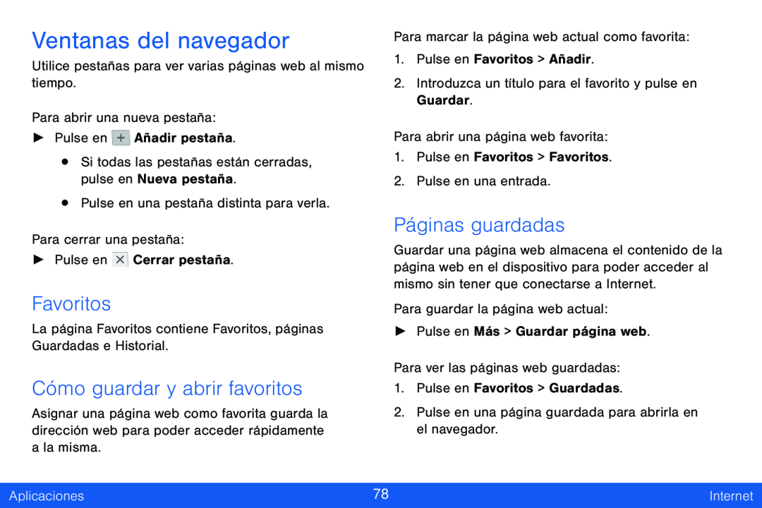 Cómo guardar y abrir favoritos Galaxy Tab S 8.4 Verizon
